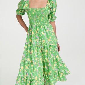 Moon River green floral midi dress small